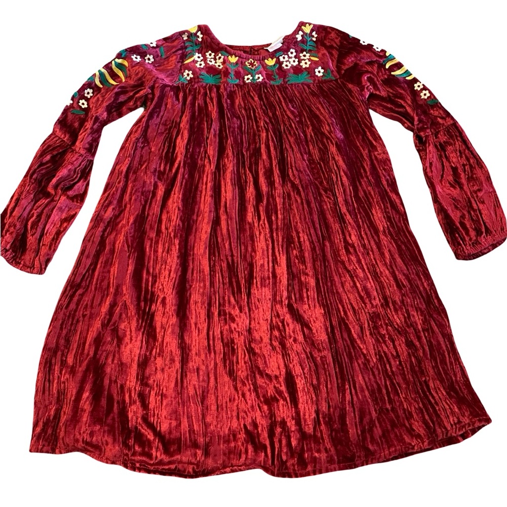 Masala Kids red dress with neckline detail 10 years